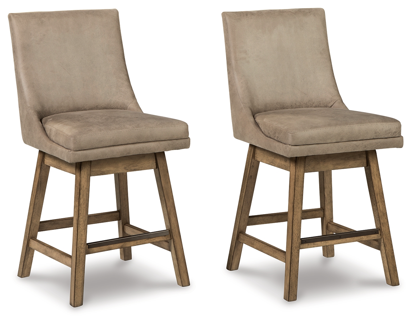Tallenger - UPH Swivel Barstool (Set of 2) - Dark Brown
