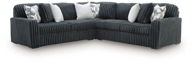 Midnight-Madness - 3-Piece Sectional - Gunmetal