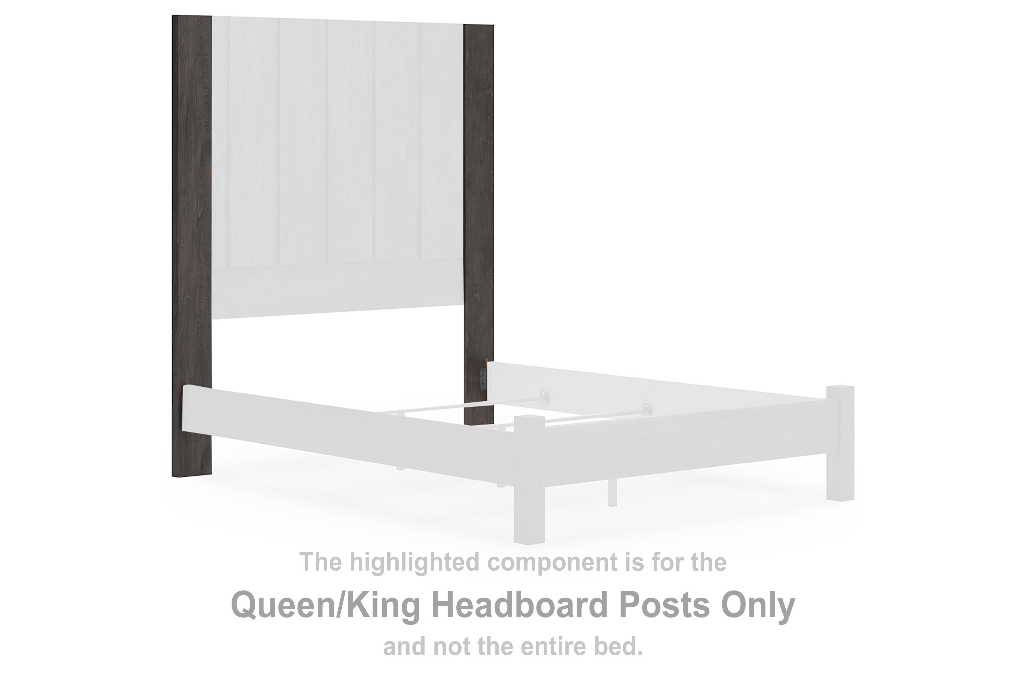 Fraluna - Queen/King Headboard Posts - Charcoal