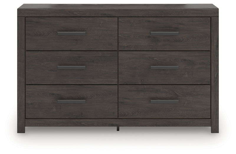 Prendonea - Six Drawer Dresser - Charcoal