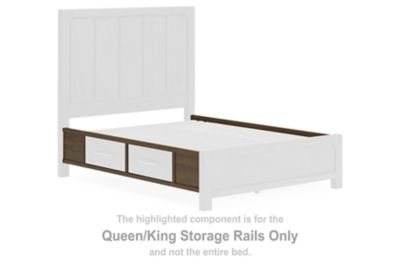 Cabalynn - Queen/ King Storage Rails - Light Brown