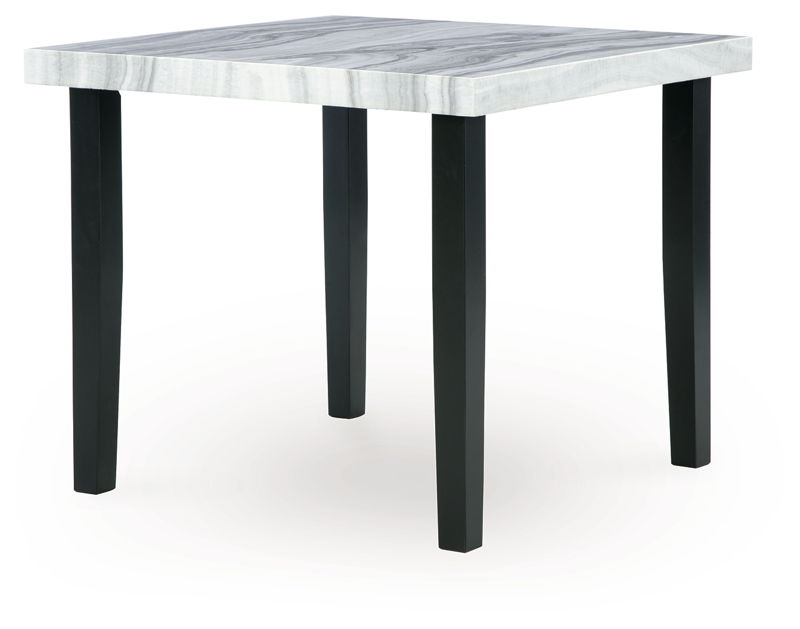 Mervannie - Square Dining Room Counter Table - Gray / Black