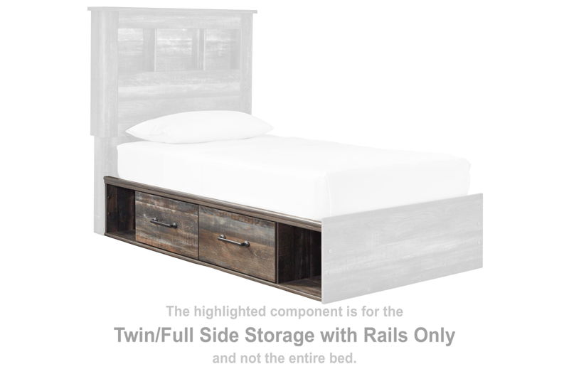 Drystan - T/F Side Storage w/Rail - Brown / Beige