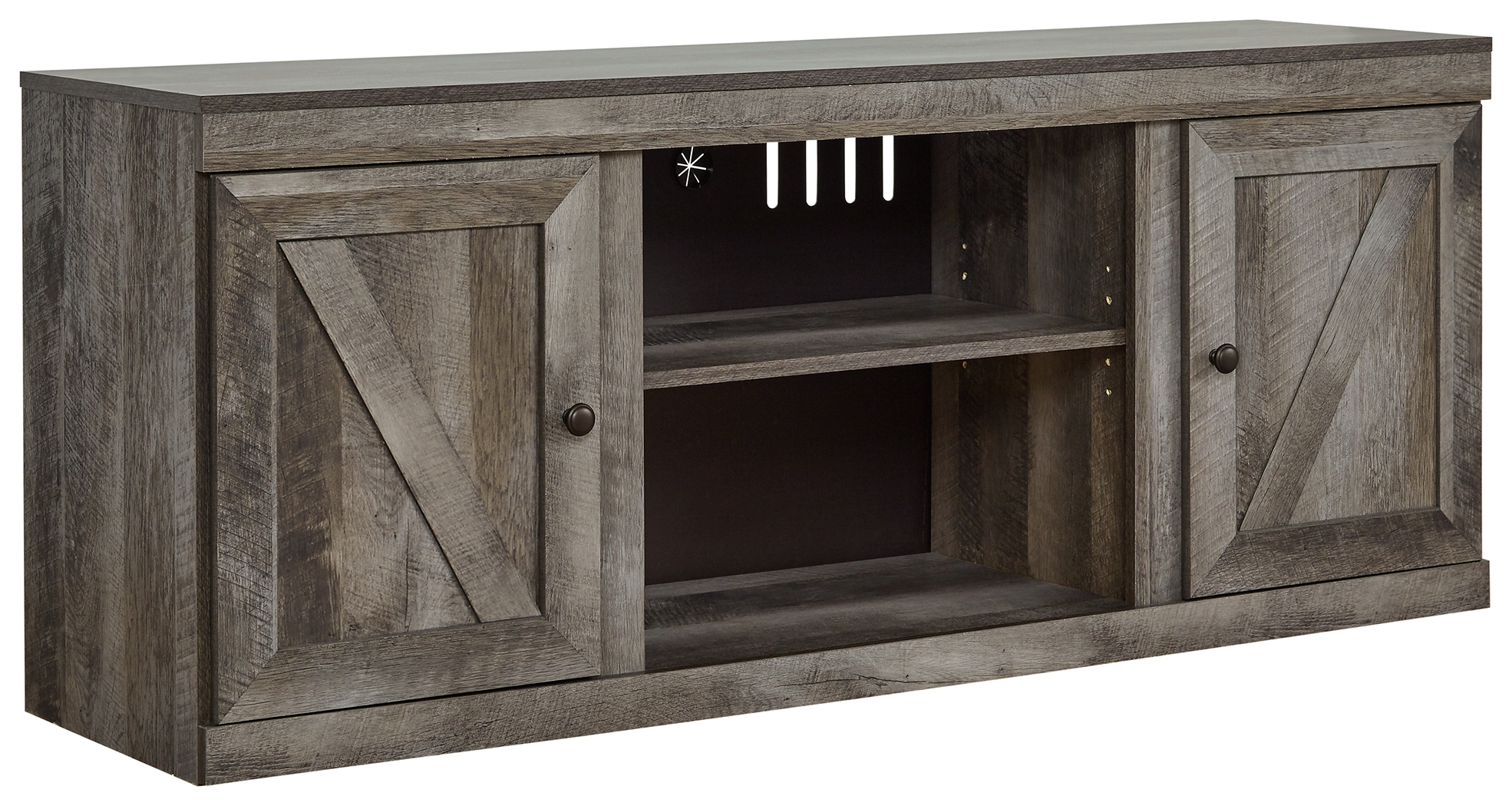 Wynnlow - LG TV Stand w/Fireplace Option - Gray