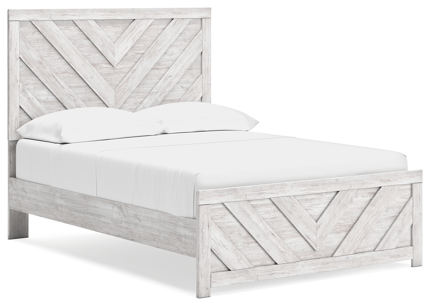 Cayboni - Full Panel Bed - Whitewash