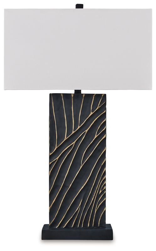 Bartlen - Poly Table Lamp - Black / Gold Finish