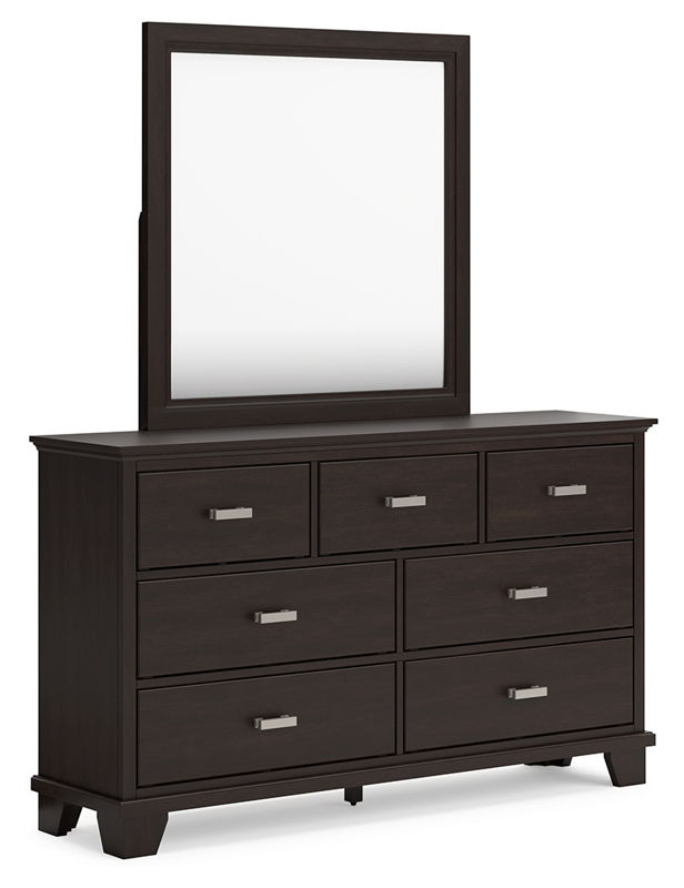 Covetown - Dresser And Mirror - Dark Brown