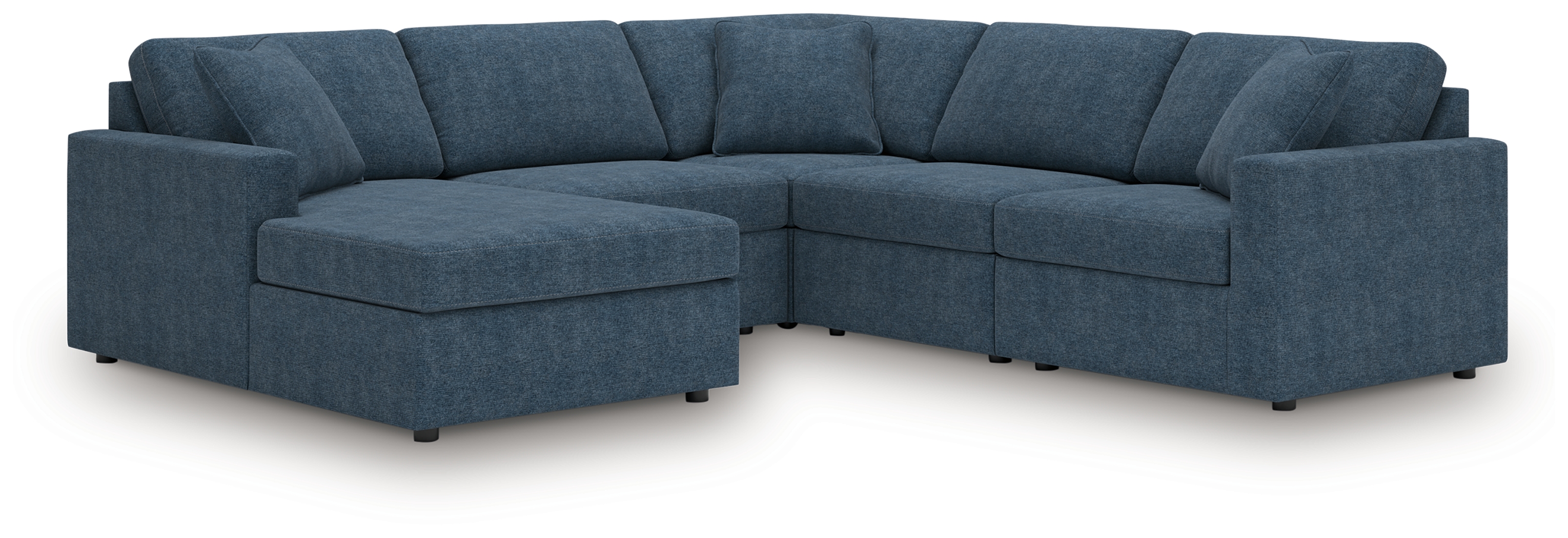 Modmax - 5-Piece Sectional With Laf Corner Chaise, With Raf Corner Chair - Ink