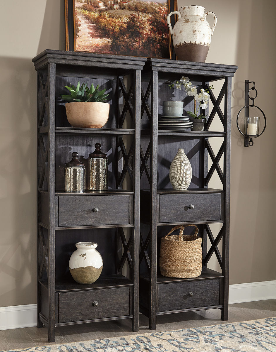 Tyler Creek - 2 Pc. - Display Cabinets - Dark Gray