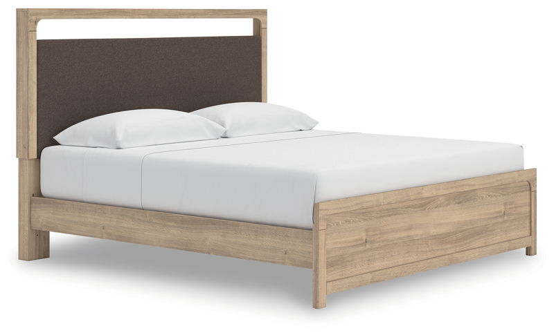 Kinlanni - King Upholstered Platform Bed - Tan