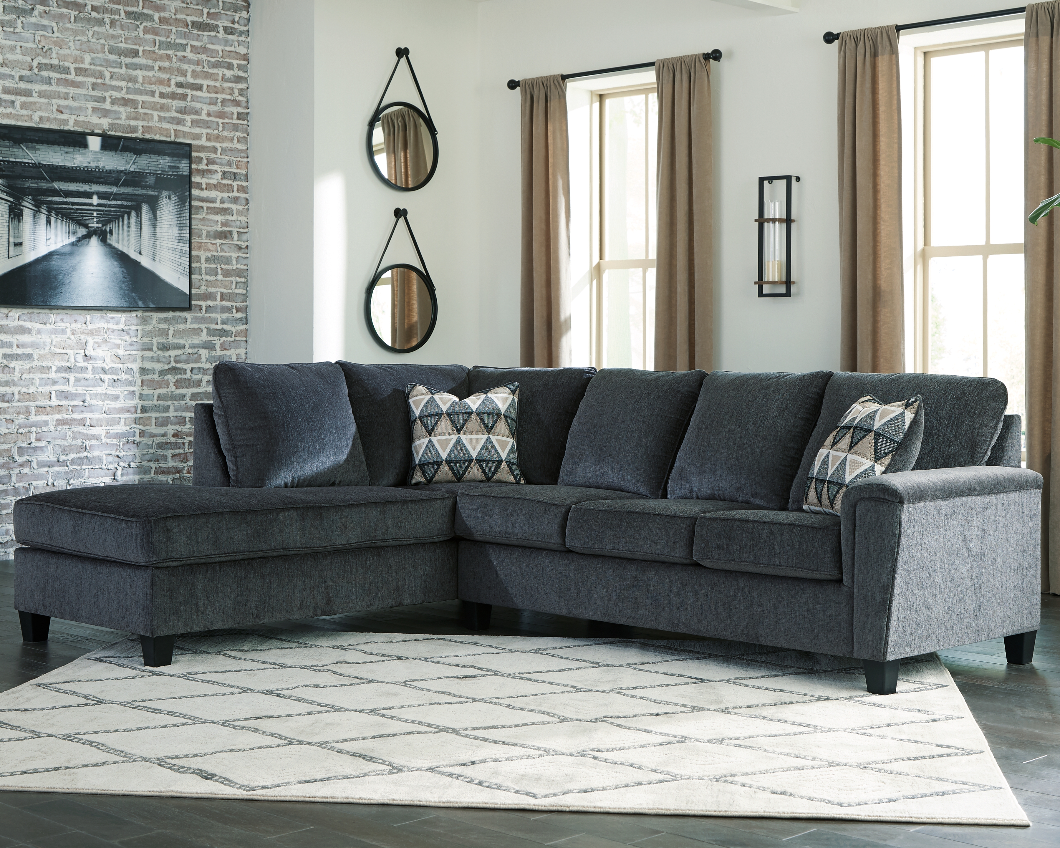 Abinger - Left Arm Facing Chaise 2 Pc Sectional - Smoke