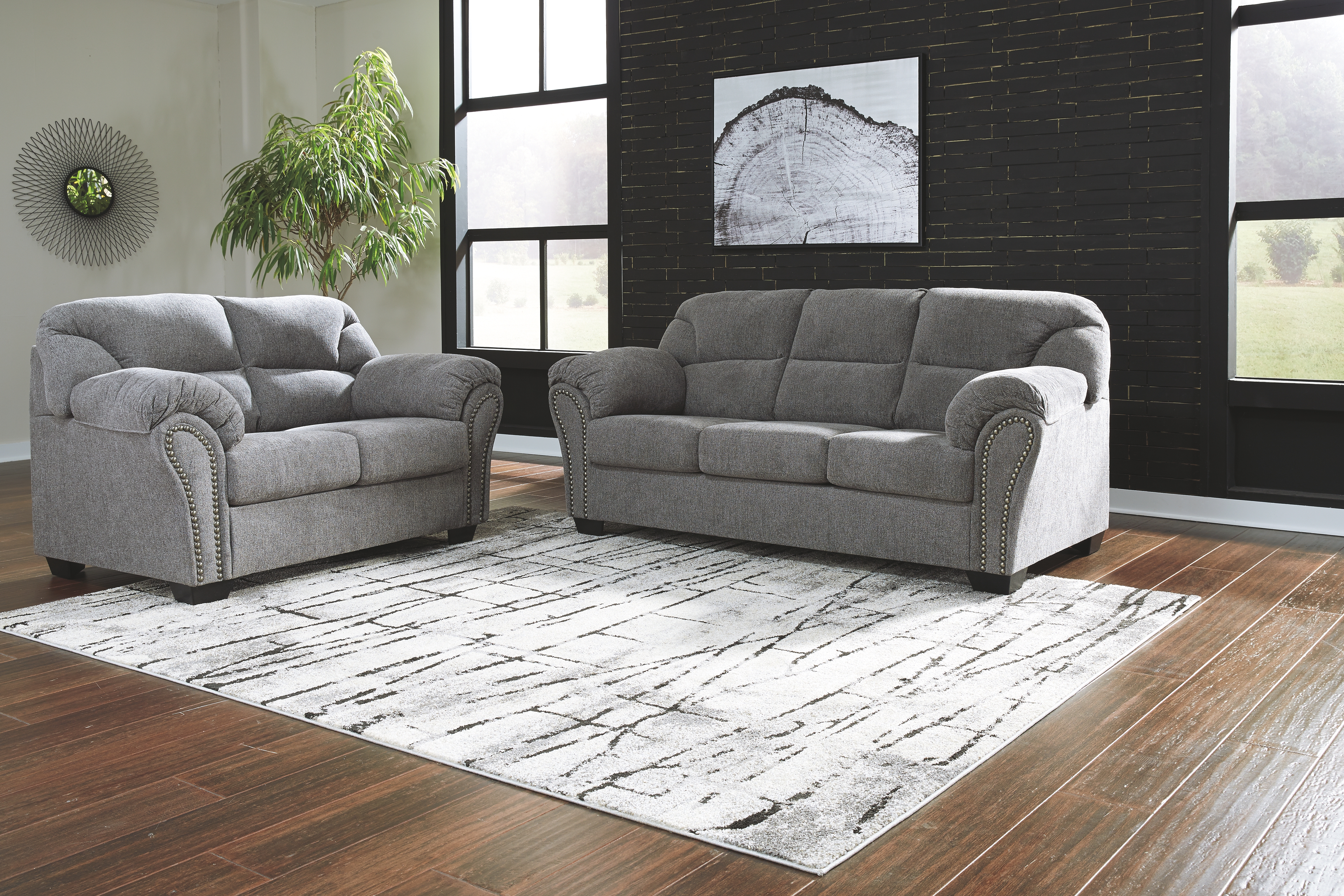 Allmaxx - 2 Pc. - Sofa, Loveseat - Pewter