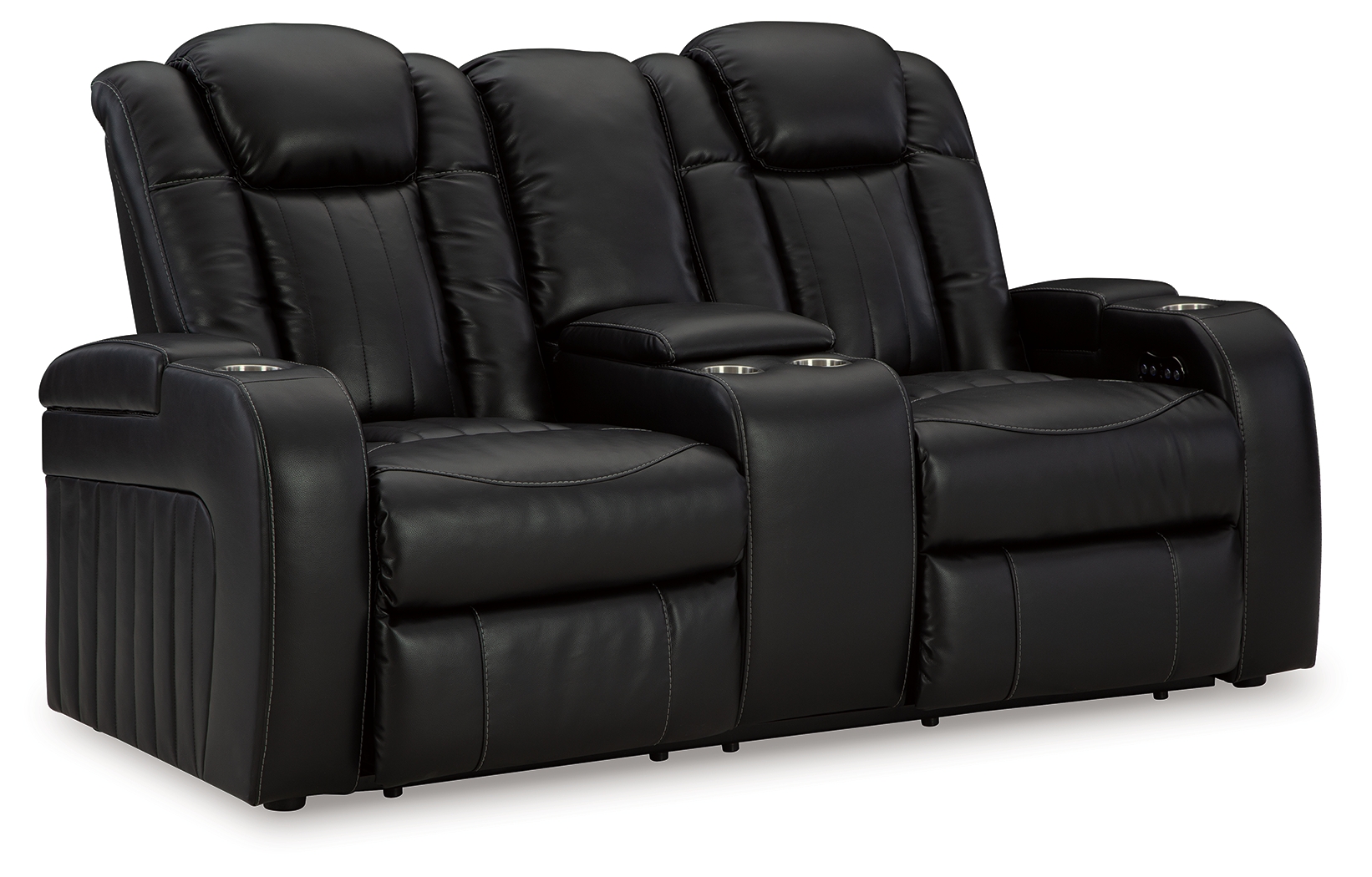 Caveman Den - Power Reclining Loveseat with Console/ Adj Hdrst - Midnight