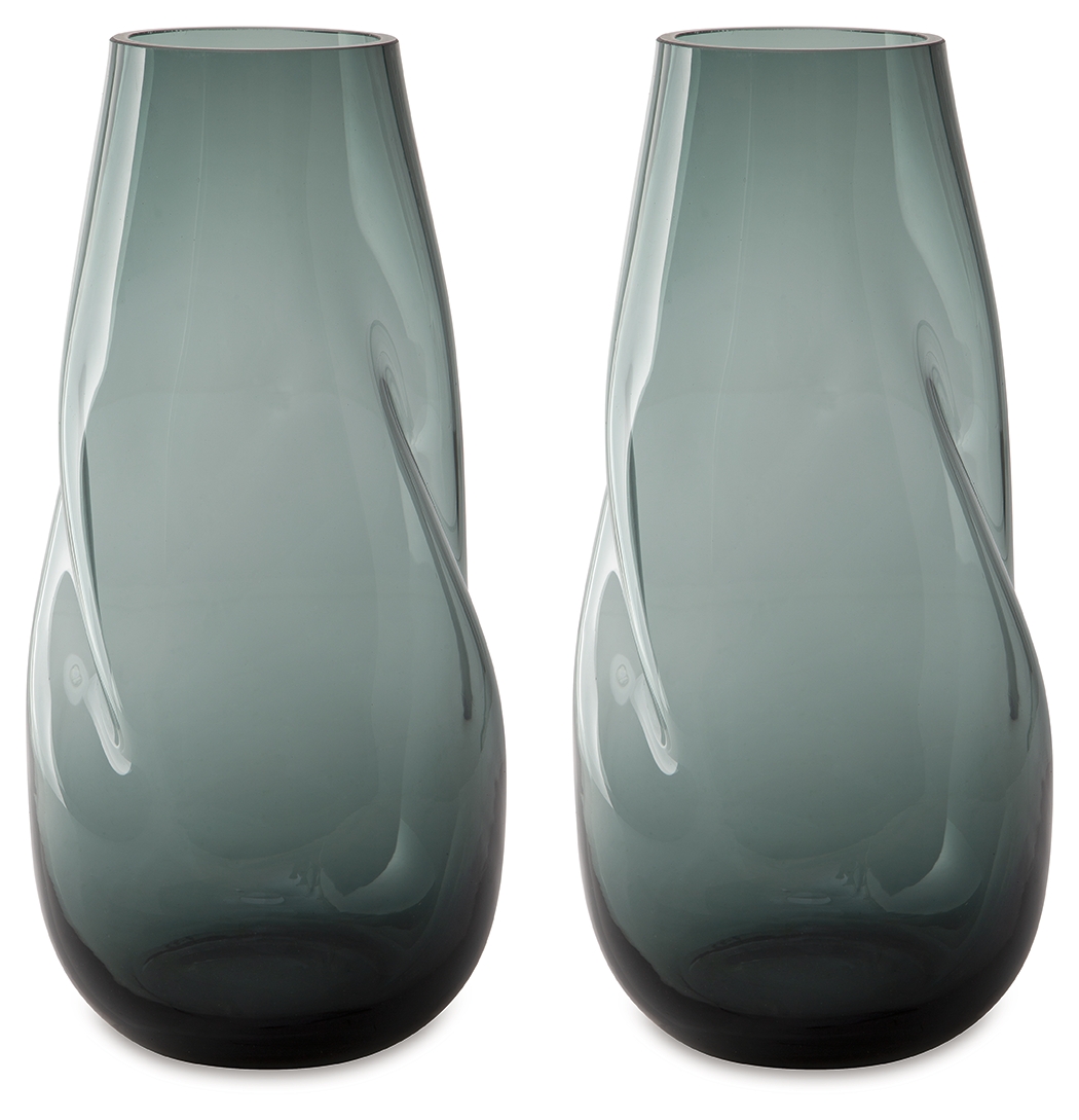 Beamund - Vase (Set of 2) - 13" - Teal Blue
