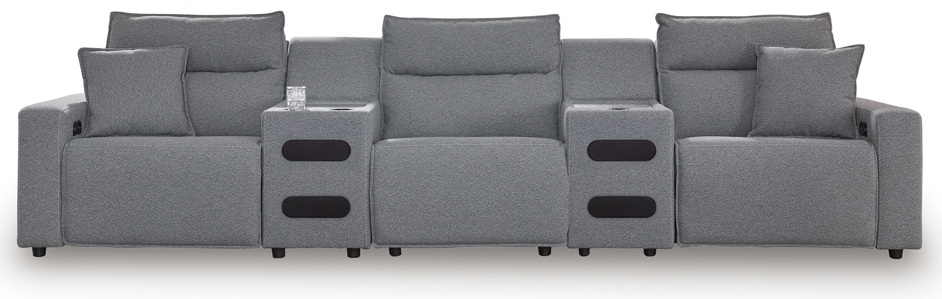 ModMax II - 5-Piece Power Reclining Sectional With LAF Zero Wall Power Recliner - Salt And Pepper