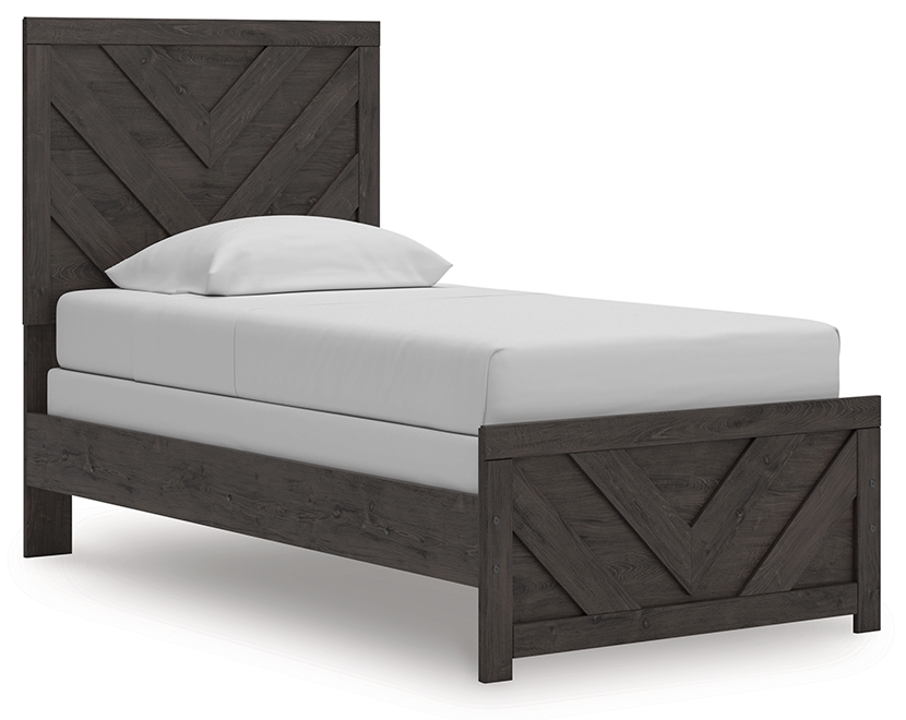 Prendonea - Twin Panel Bed - Charcoal