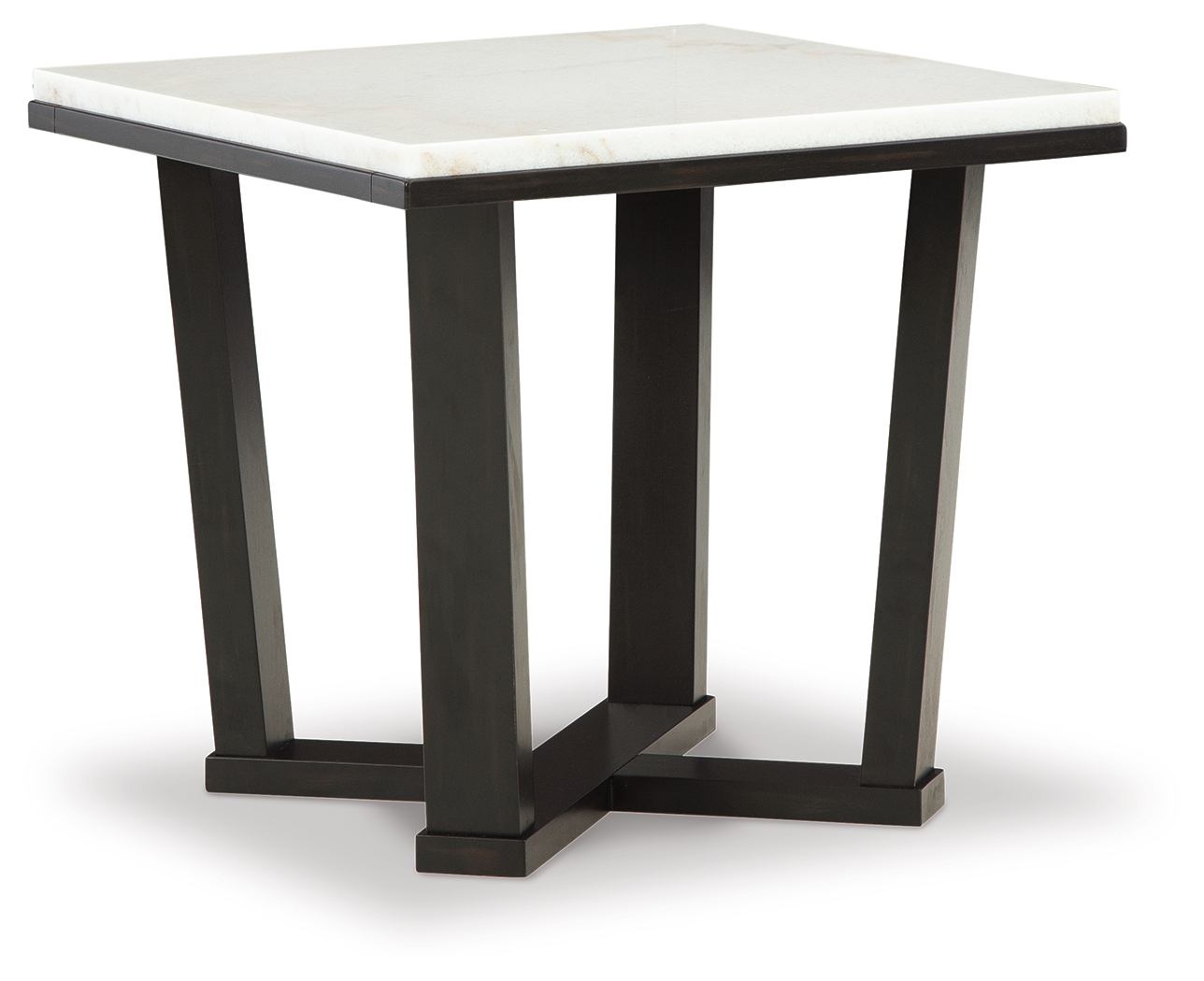 Fostead - Square End Table - White / Espresso
