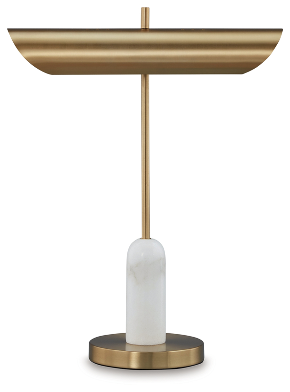 Rowleigh - Marble Desk Lamp - Gold Finish / White