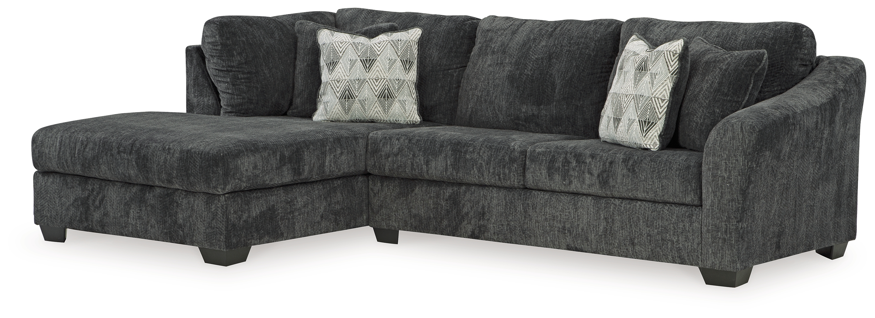 Biddeford - 2-Piece Sleeper Sectional With Laf Corner Chaise - Ebony
