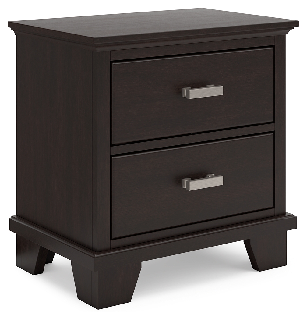 Covetown - Two Drawer Night Stand - Dark Brown