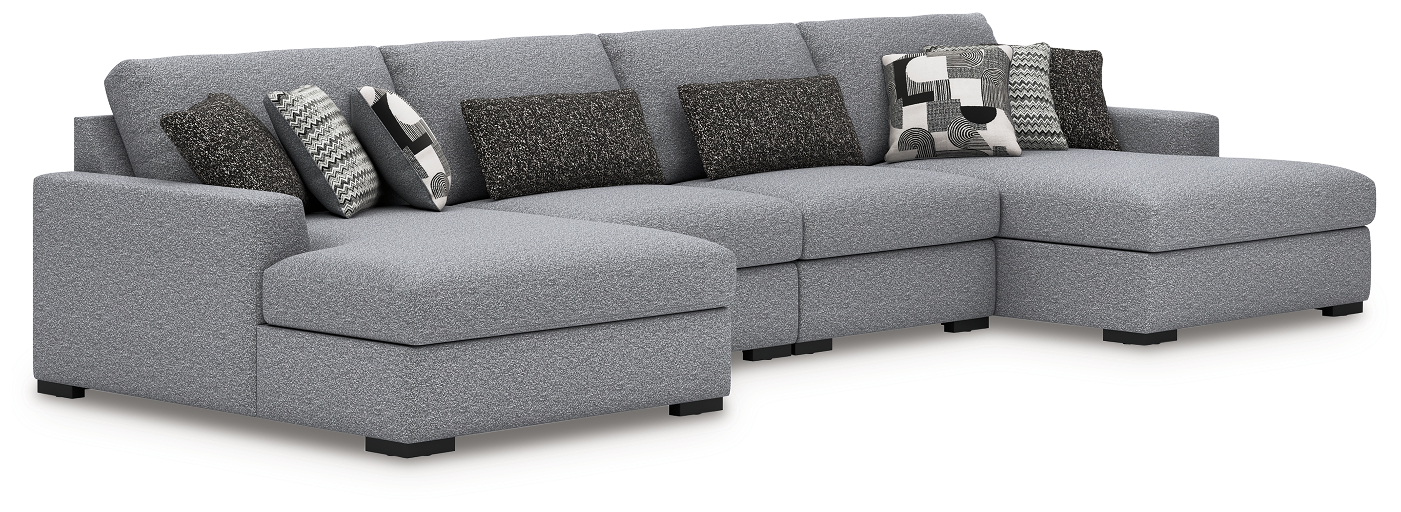 Bealton - 4-Piece Sectional With Double Chaise - Salt and Pepper