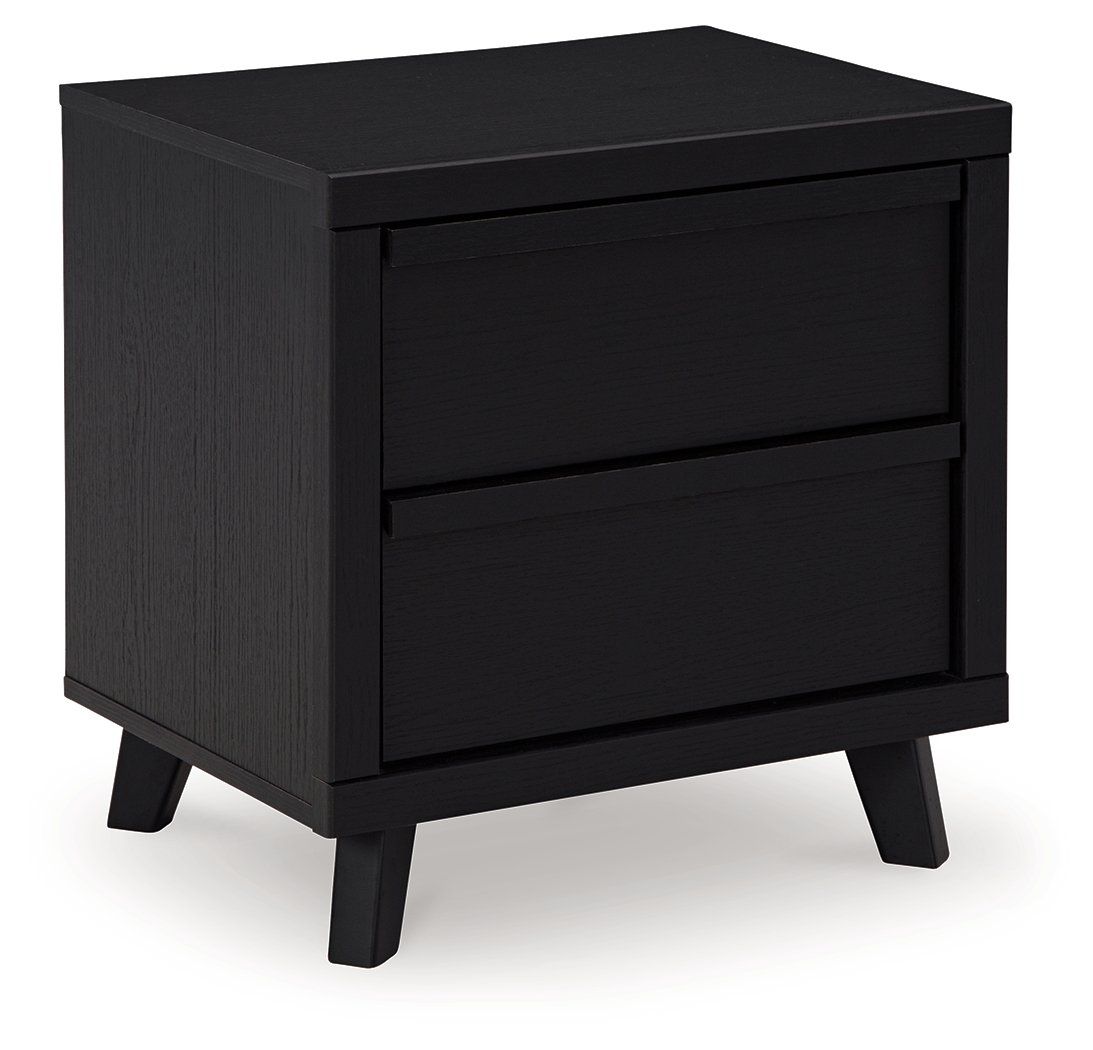 Danziar - Two Drawer Night Stand - Black