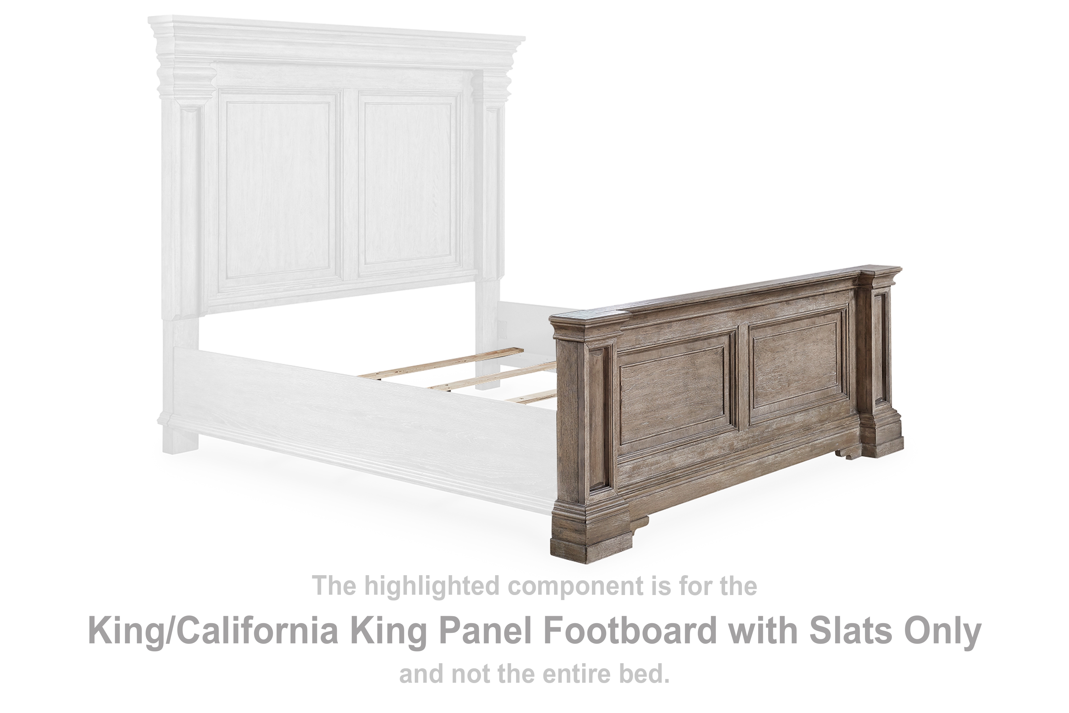 Blairhurst - King/ California King Panel Footboard W/ Slats - Light Grayish Brown