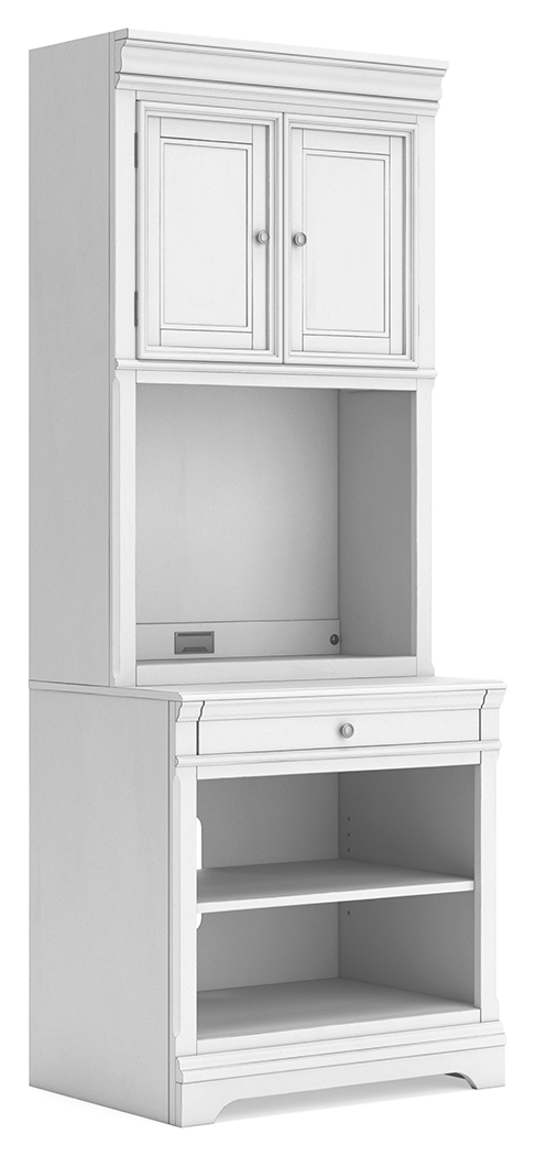 Kanwyn - Bookcase With Door Hutch - Whitewash
