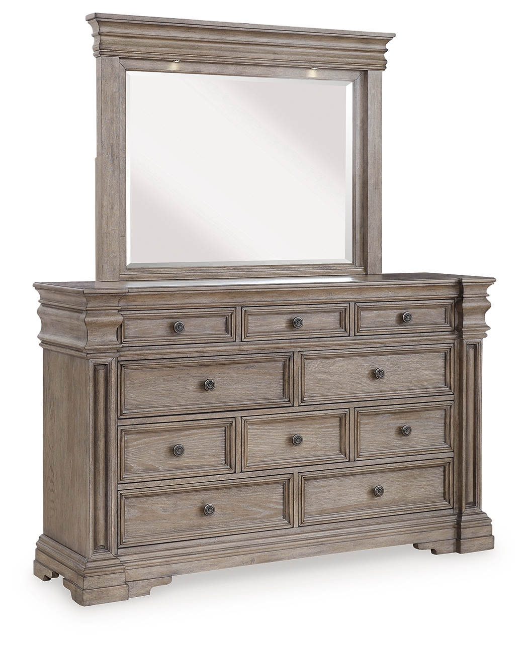 Blairhurst - Dresser And Mirror - Light Grayish Brown