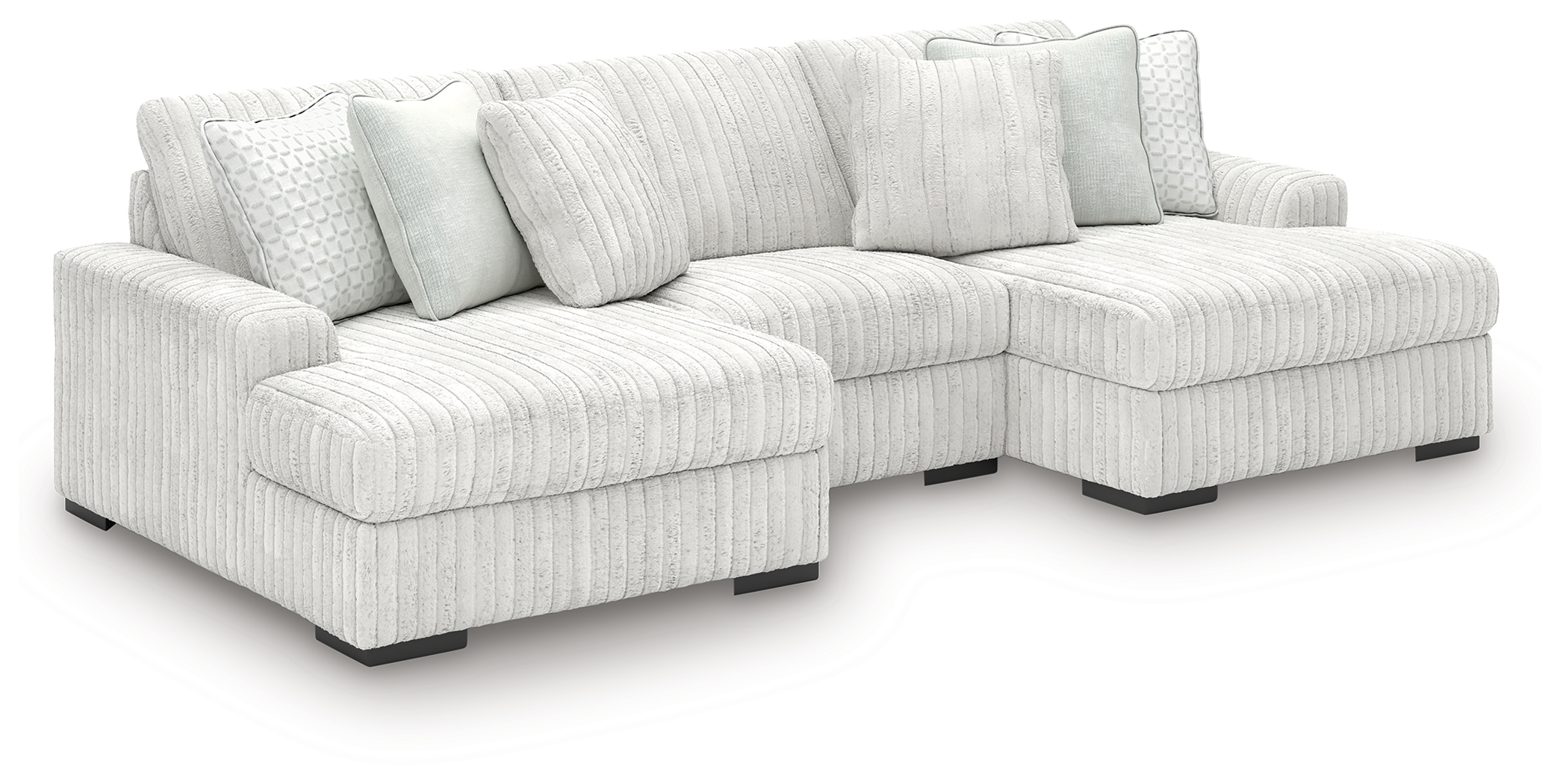 Stupendous - 3-Piece Sectional With Double Chaise - Alloy