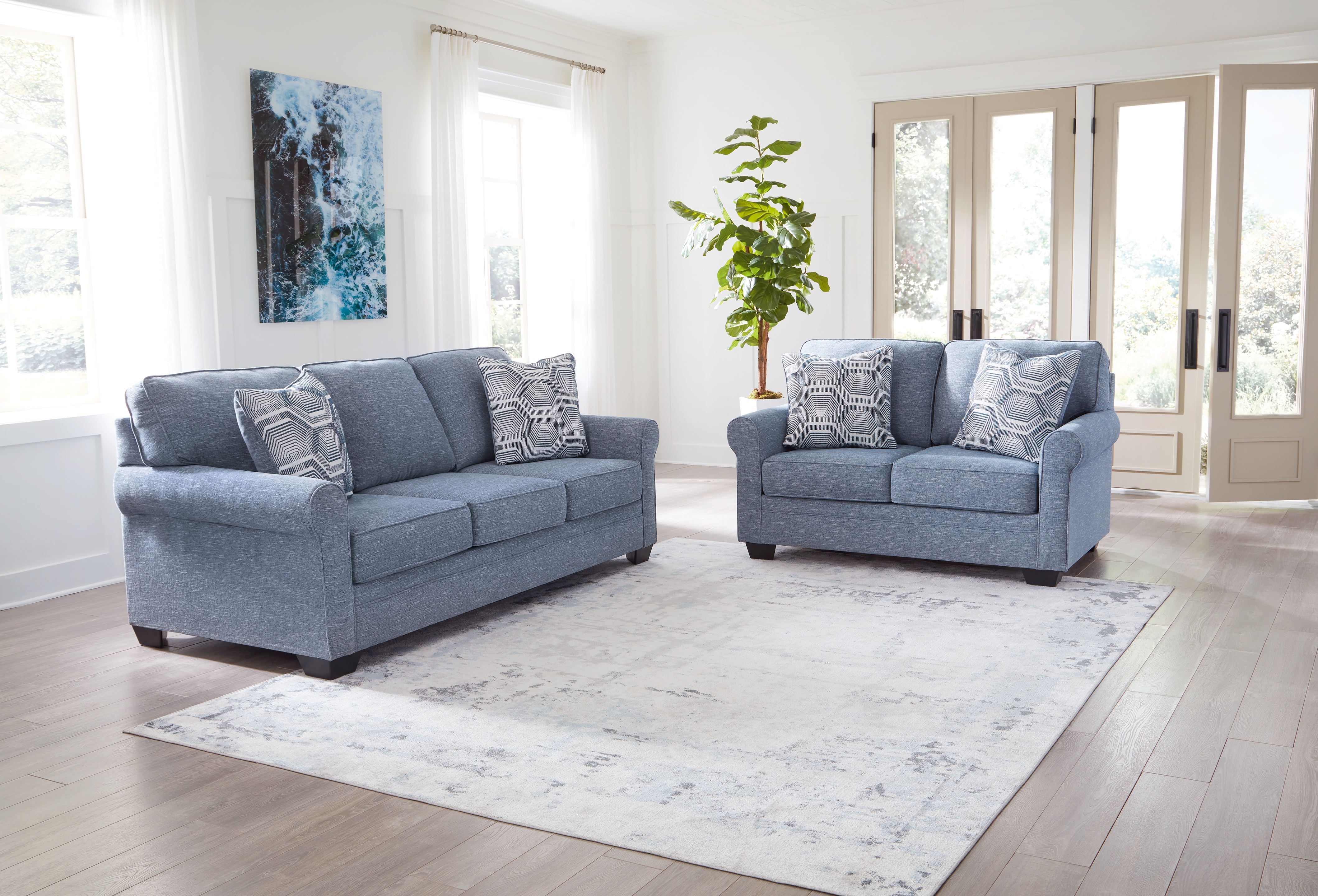 Carissa Manor - 2 Pc. - Sofa, Loveseat - Denim
