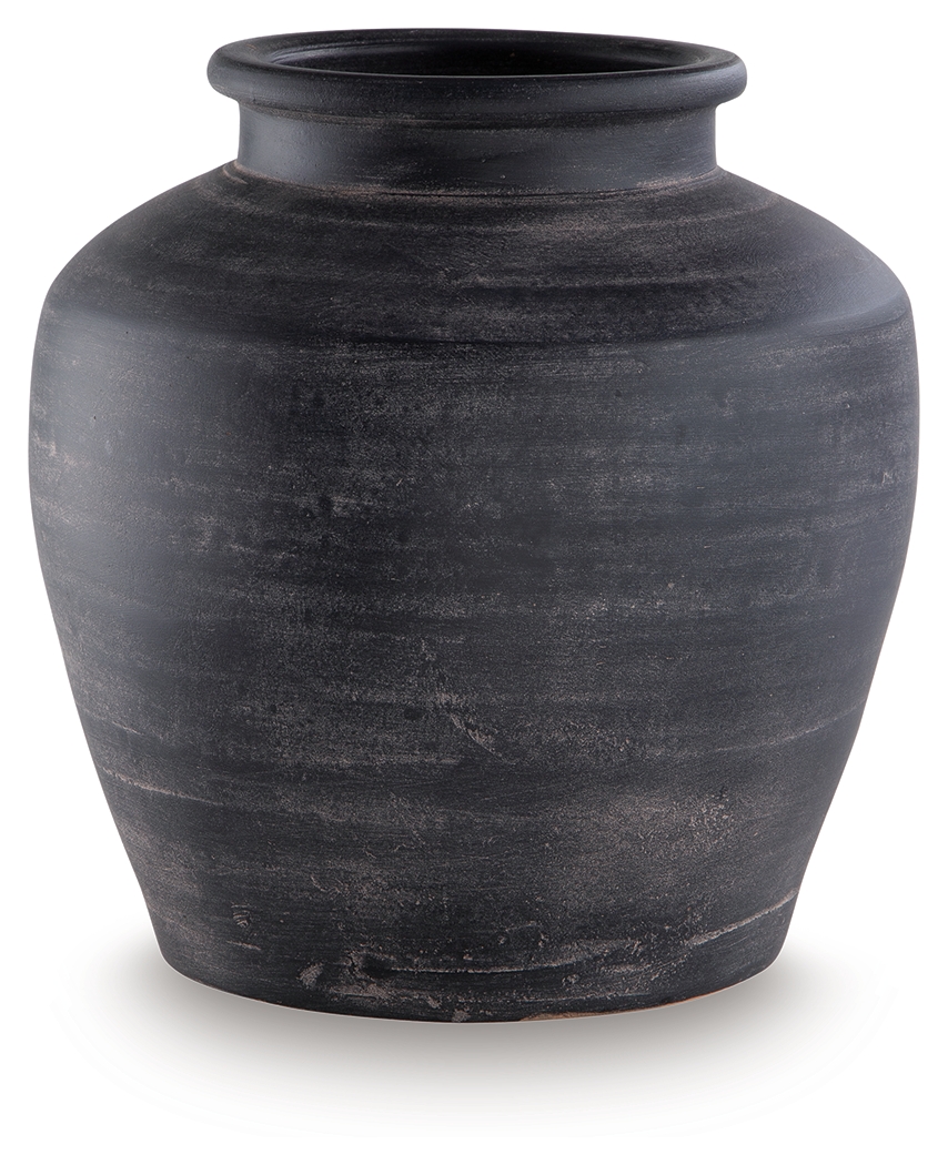 Meadie - 12" Vase - Distressed Black
