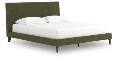 Chirason - California King Upholstered Bed With Roll Slats - Sage Green