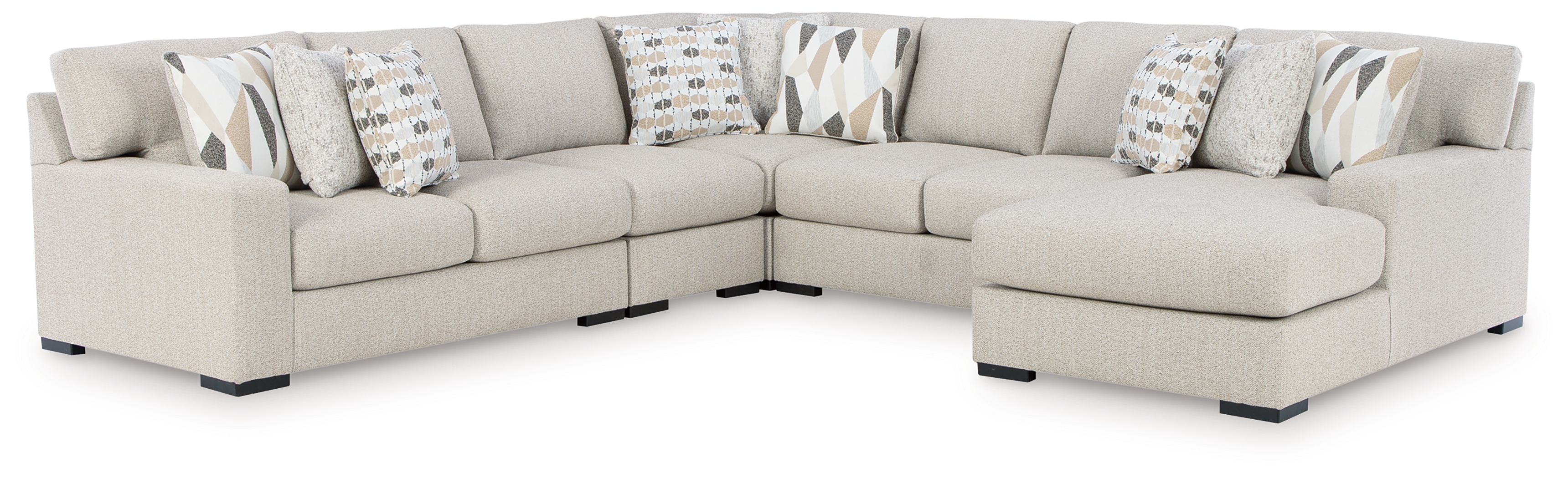 LaureLGrove - 5-Piece Sectional With RAF Corner Chaise - Pebble