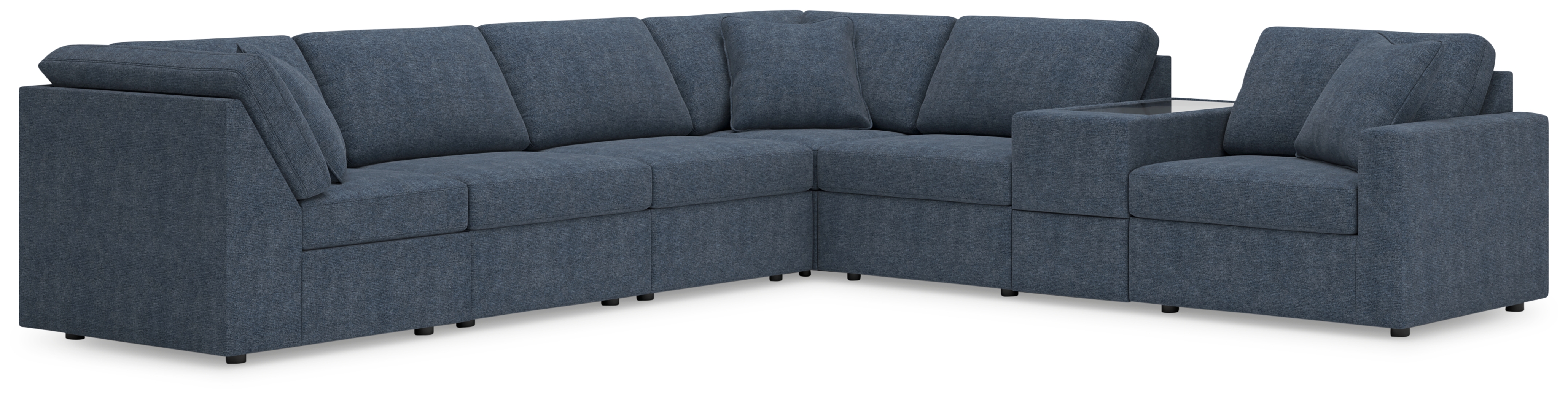 Modmax - 7-Piece Sectional With Storage Console And Raf Corner Chair - Ink