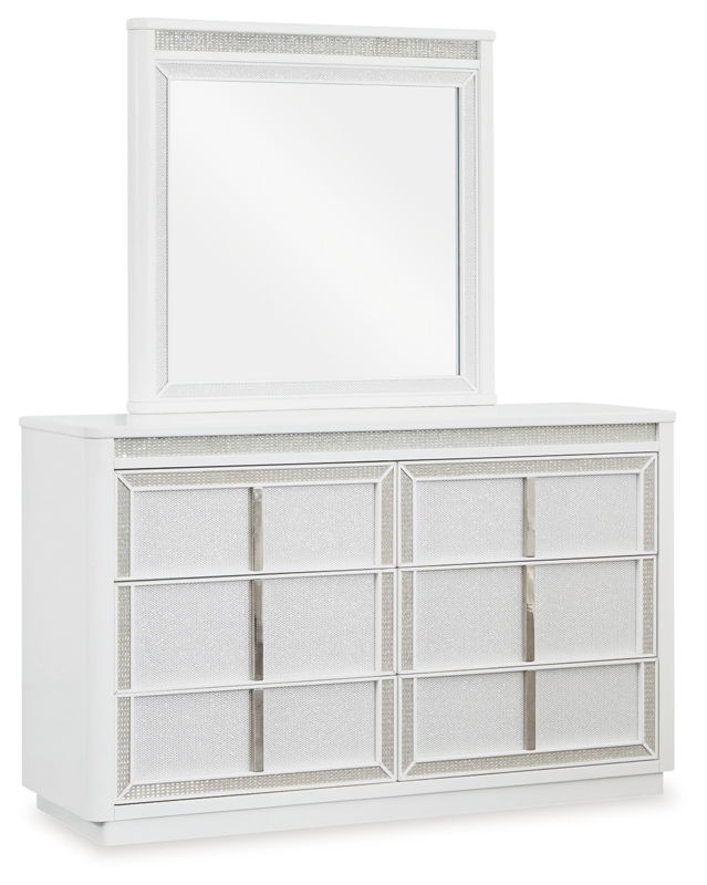 Chalanna - Dresser And Mirror - White