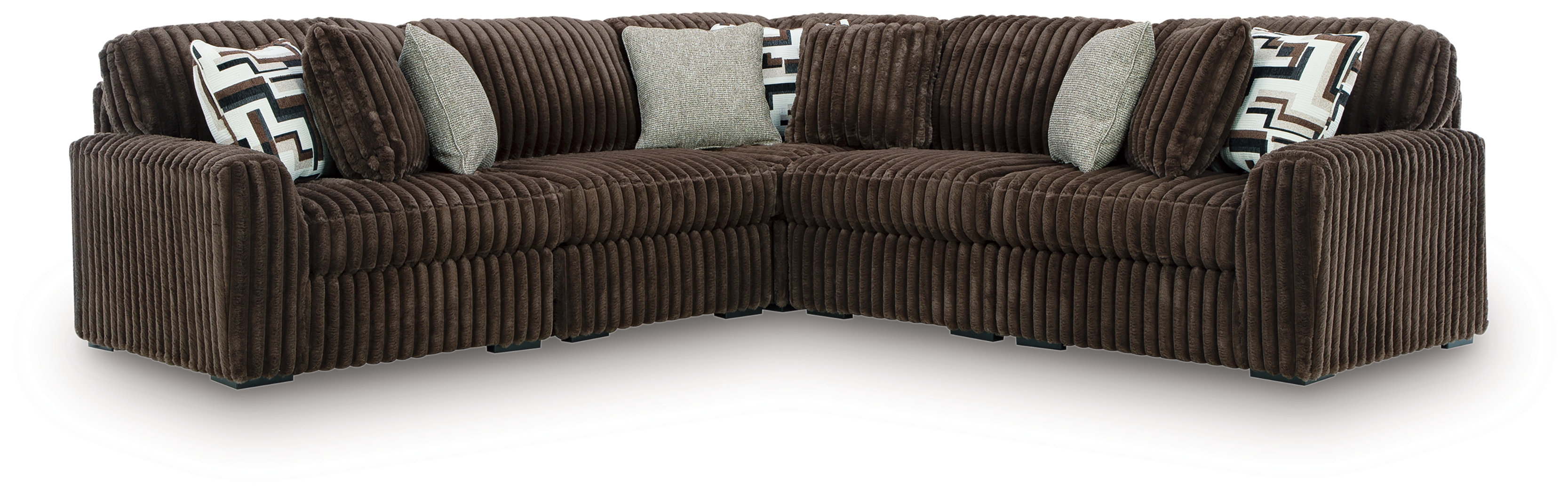 Midnight-Madness - 5-Piece Sectional - Chocolate