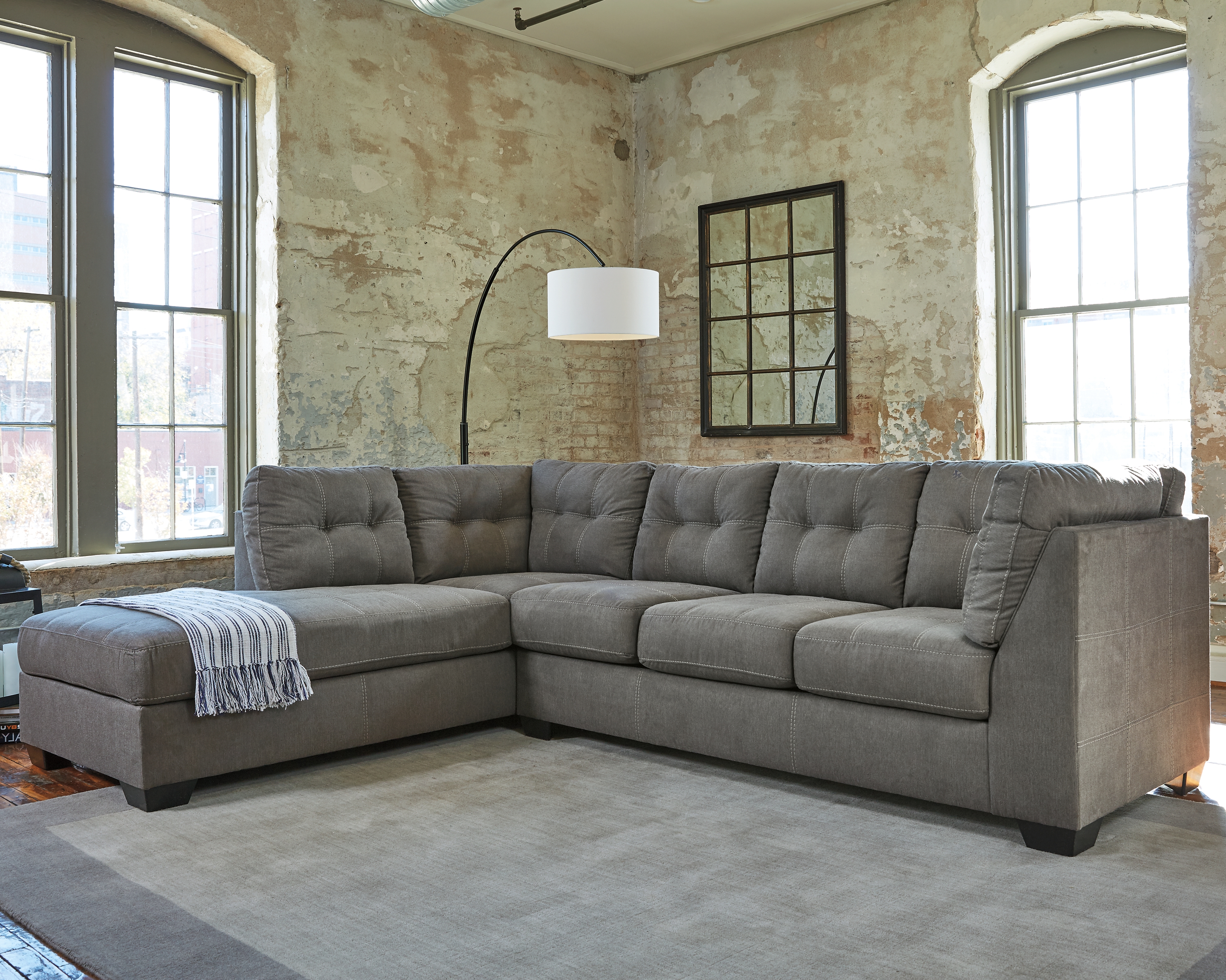 Pitkin - Left Arm Facing Corner Chaise 2 Pc Sectional - Slate