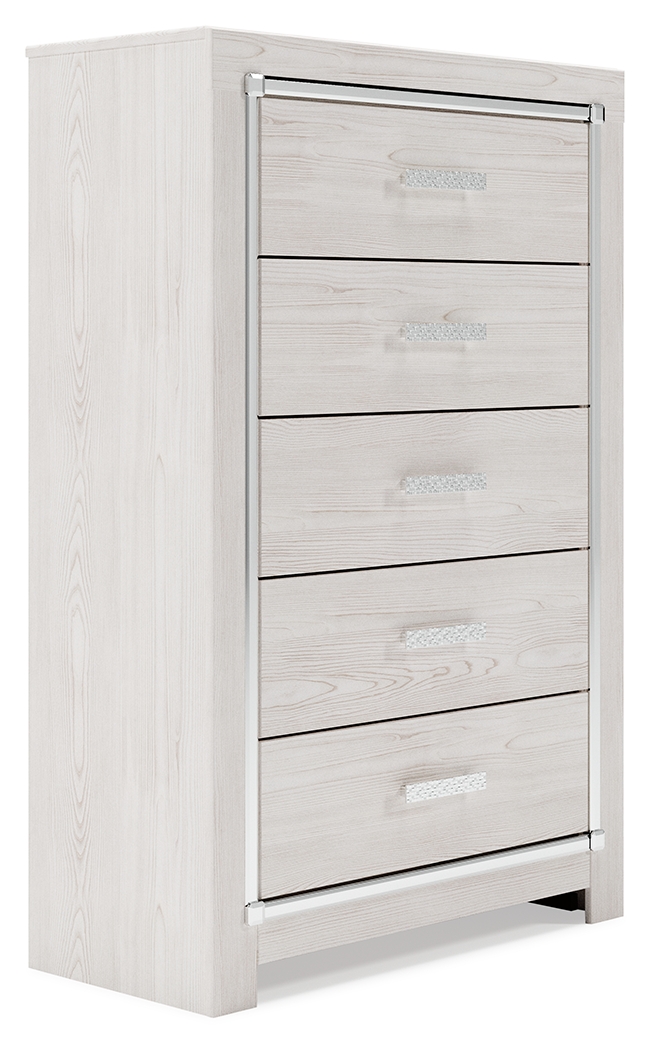 Altyra - Five Drawer Chest - White
