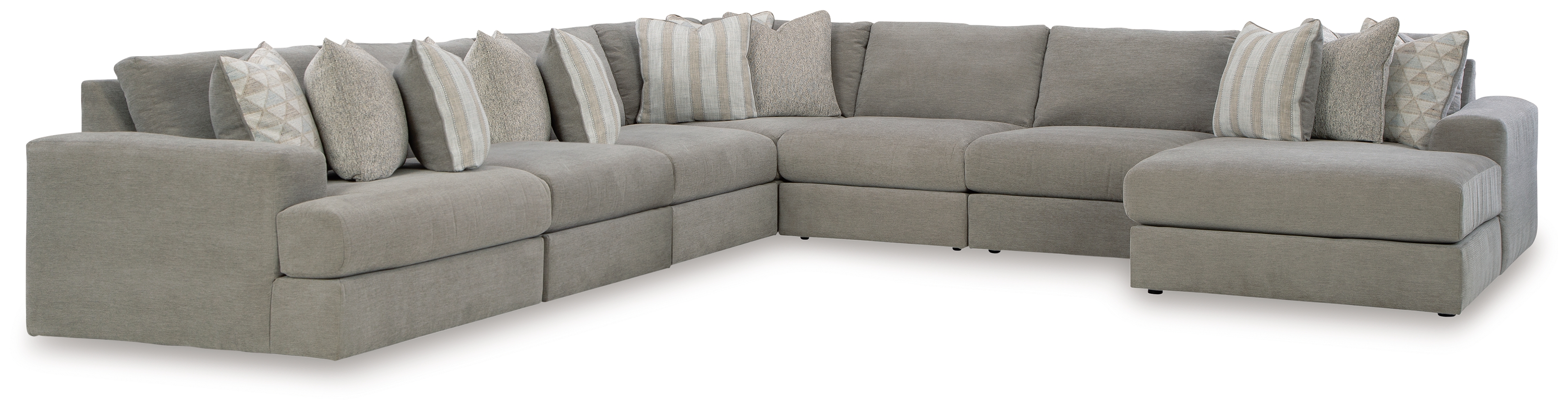 Avaliyah - 7-Piece Sectional With Raf Corner Chaise - Ash