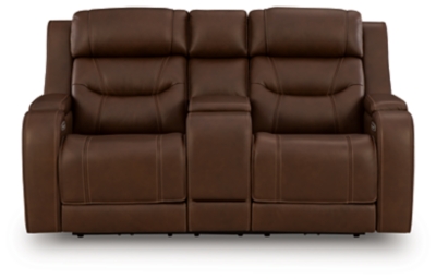 Knightington - Power Reclining Loveseat With Audio Seating - Brown