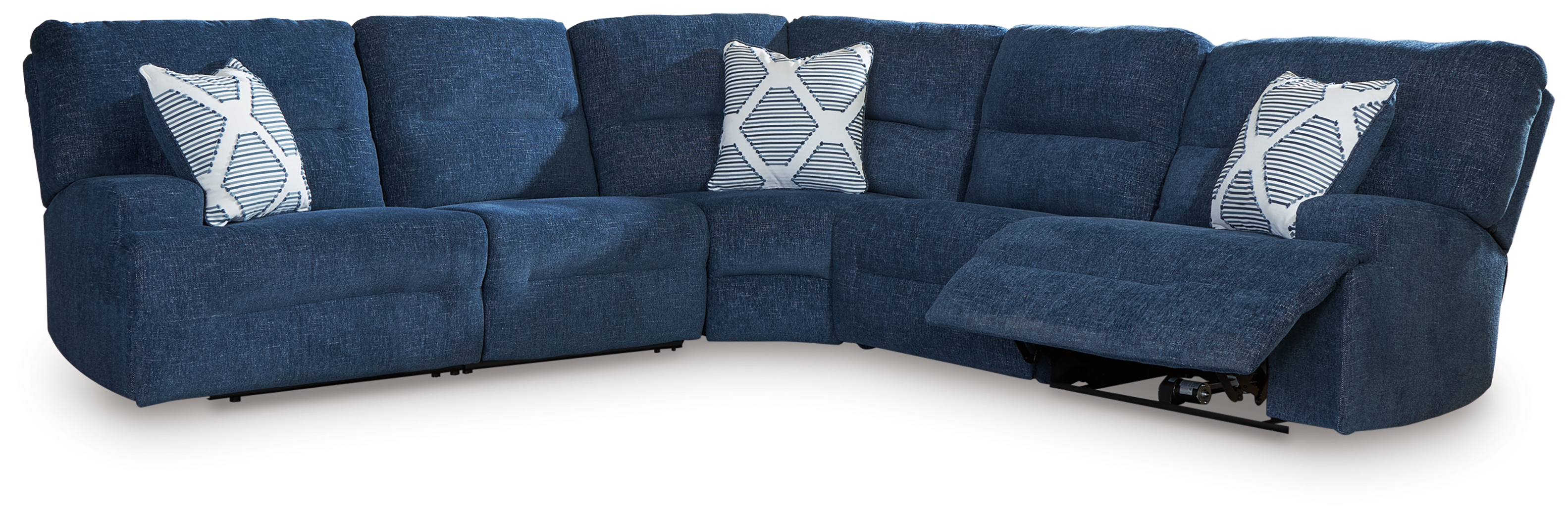 Acklen Place - 5-Piece Power Reclining Sectional - Navy