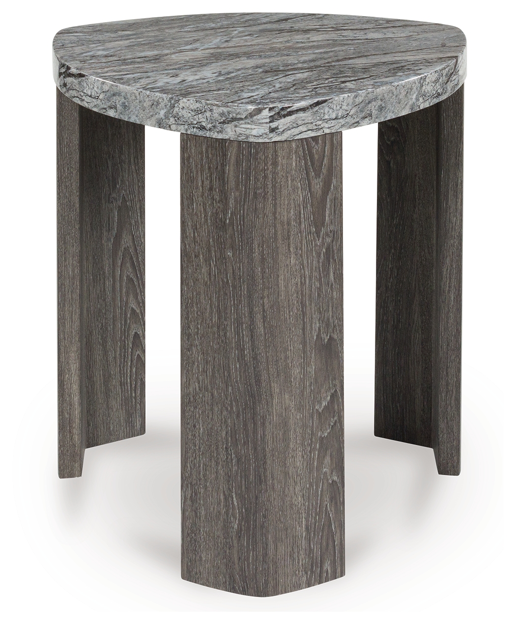 Surmour - Triangle End Table - Gray / Brown