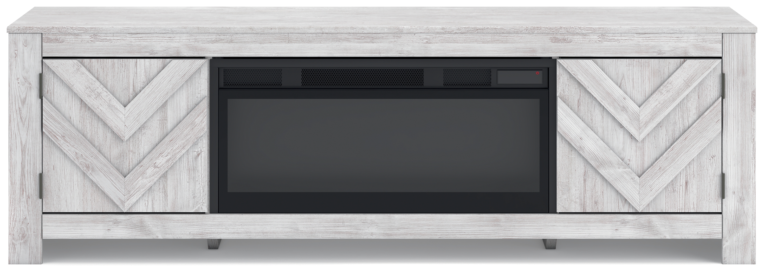 Cayboni - 71" TV Stand With Electric Fireplace - Whitewash