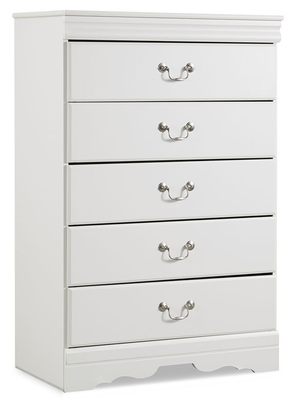 Anarasia - Five Drawer Chest - White