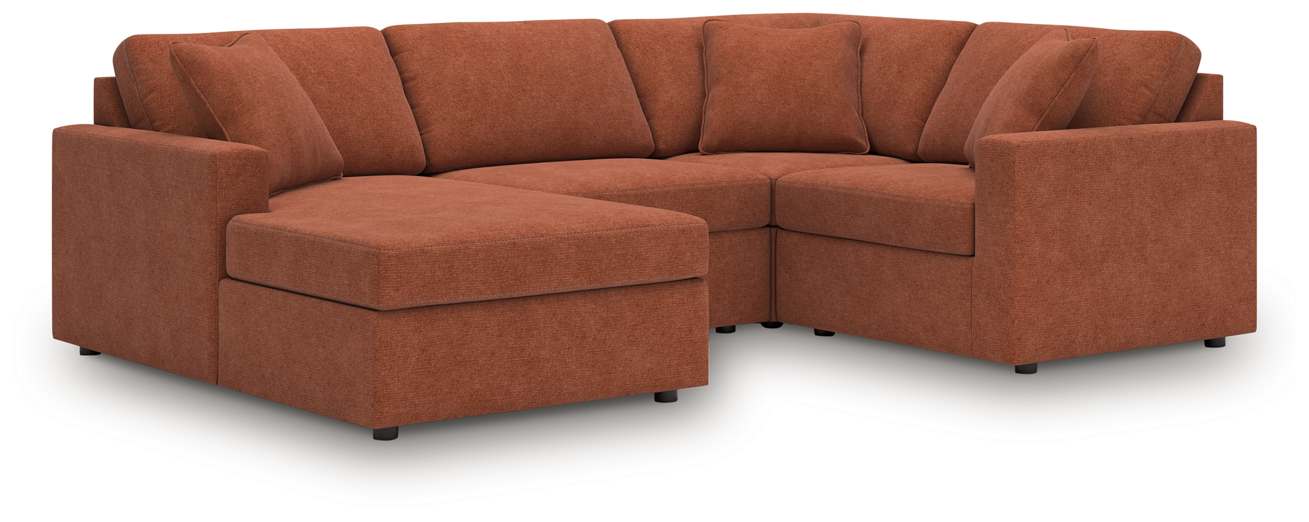 Modmax - 4-Piece Sectional With Laf Corner Chaise, With Raf Corner Chair - Spice
