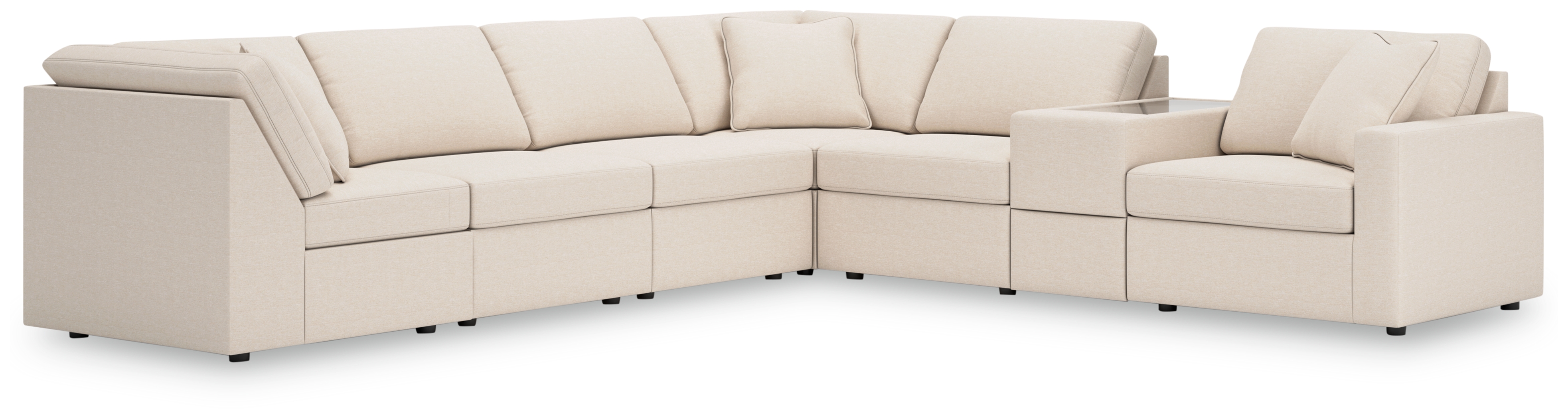 Modmax - 7-Piece Sectional With Storage Console And Raf Corner Chair - Oyster