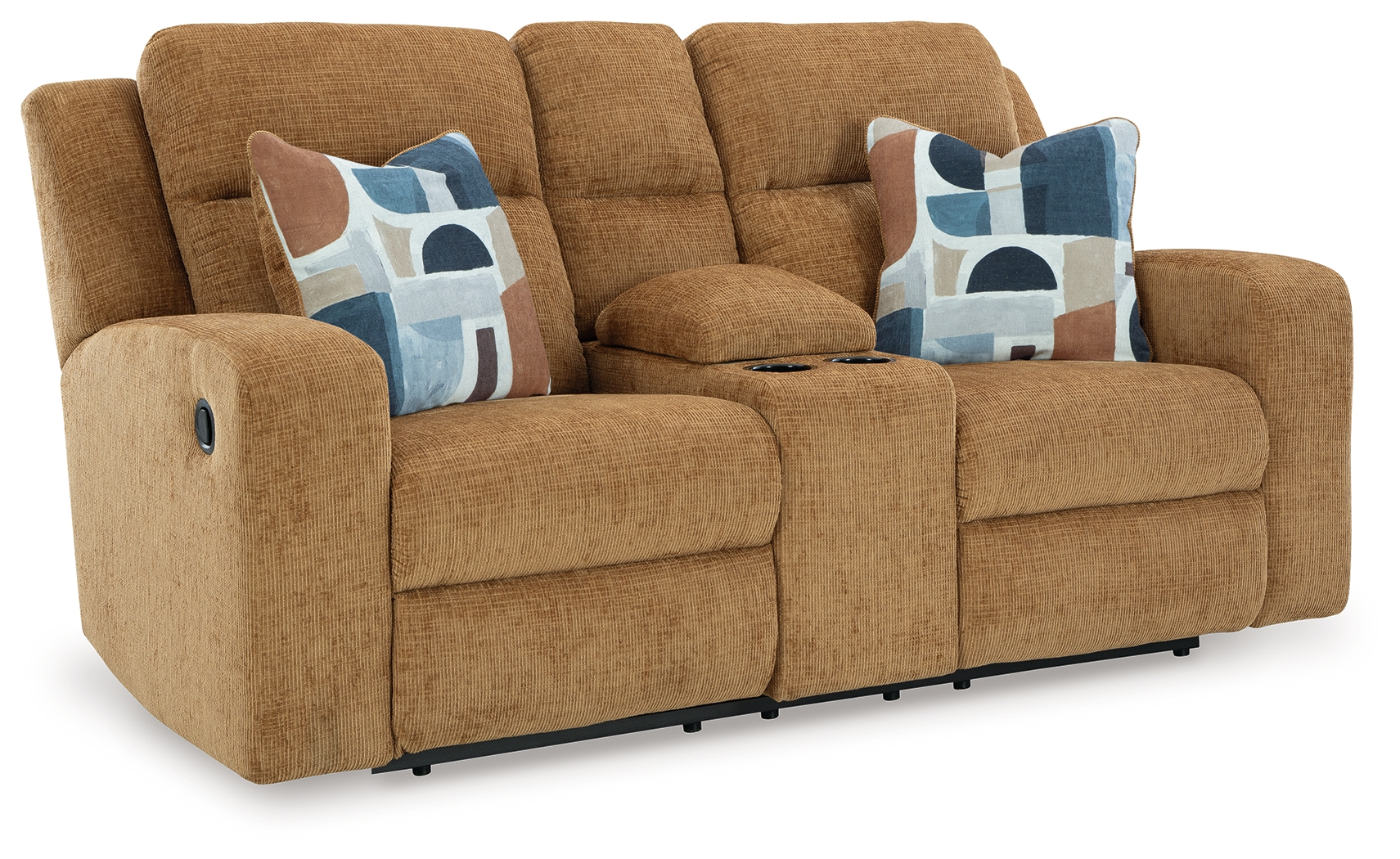 Kanlow - Dbl Reclining Loveseat With Console - Honey