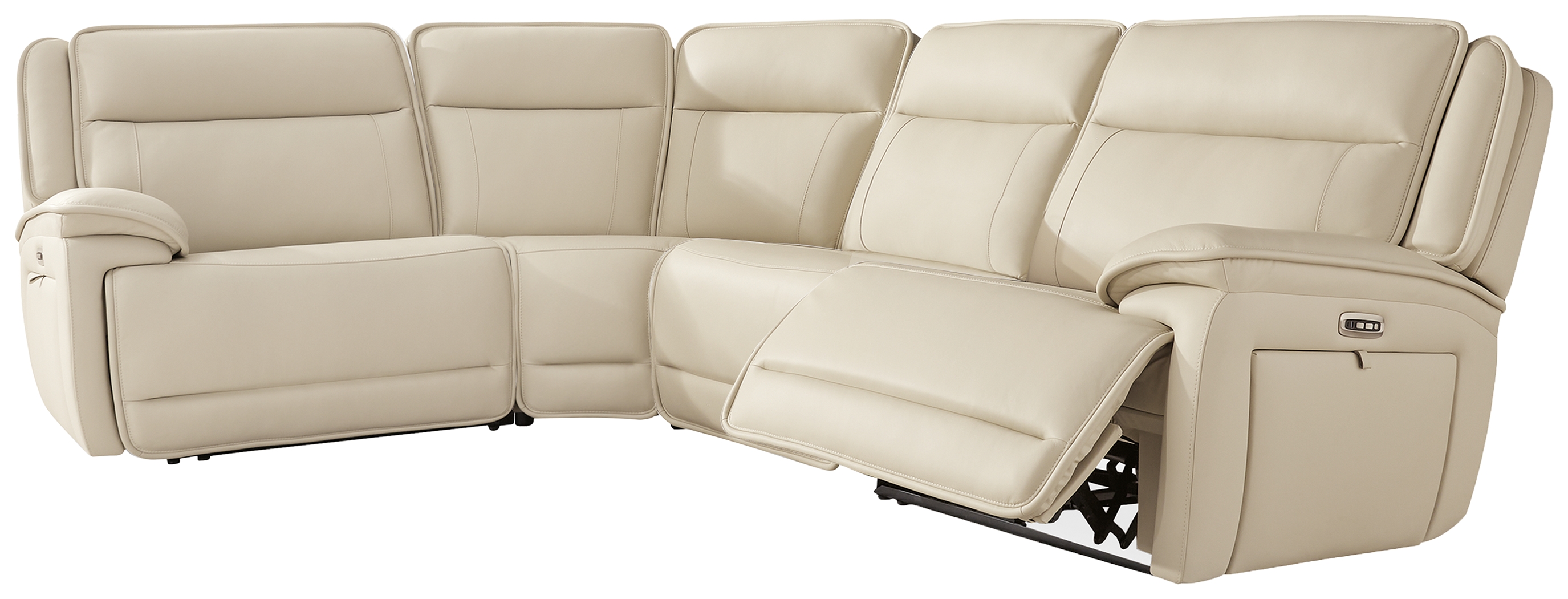 Double Deal - 4-Piece Power Reclining Sectional - Almond
