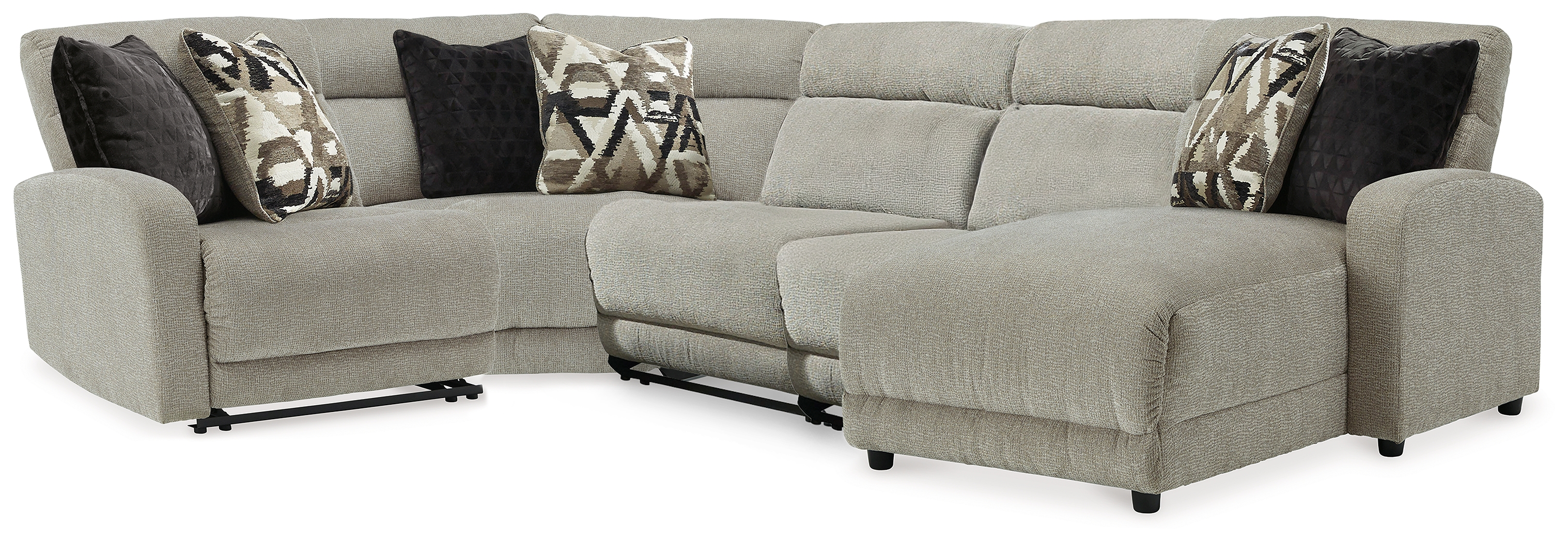 Colleyville - 5-Piece Power Reclining Sectional With RAF Chaise - Stone